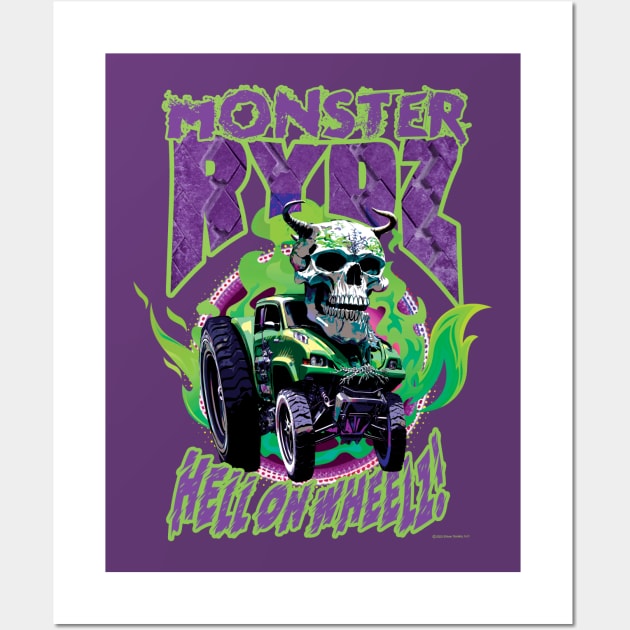 Monster Rydz - Hell on Wheelz! Wall Art by Daily Detour